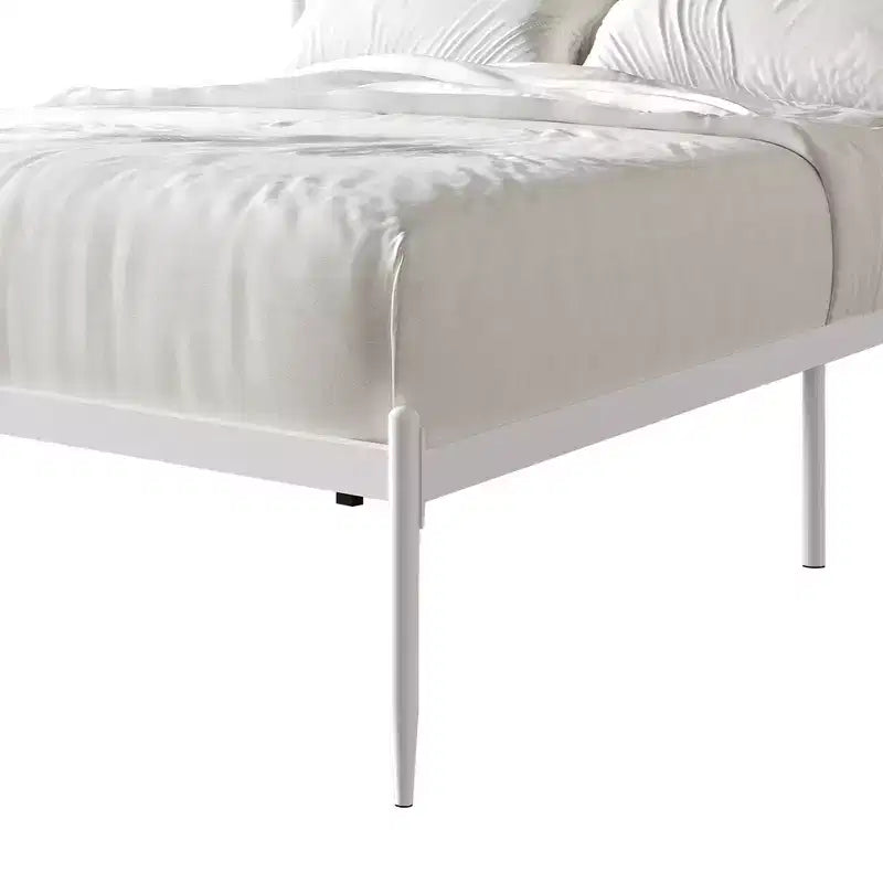 Metal Platform Bed with Decorative Ball Finials, No Box Spring Needed