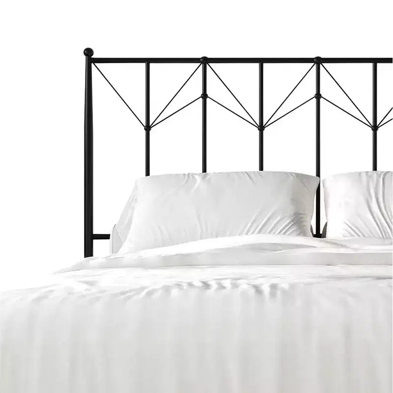 Metal Platform Bed with Decorative Ball Finials, No Box Spring Needed