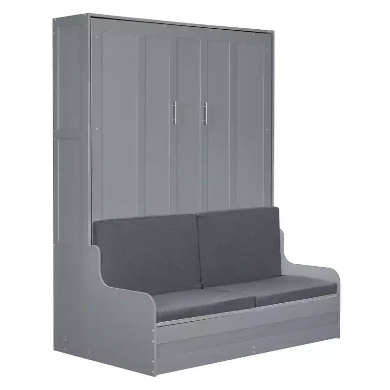 Queen Size Murphy Bed Wall Bed, Folds into Cabinet with Cushion, Easy-to-Use