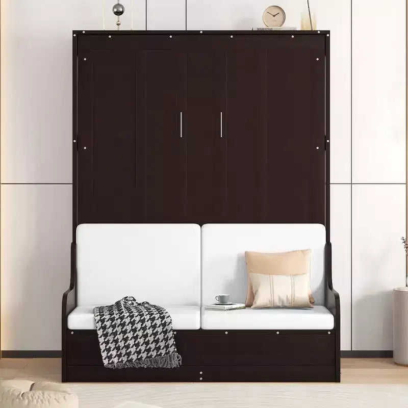 Queen Size Murphy Bed Wall Bed, Folds into Cabinet with Cushion, Easy-to-Use