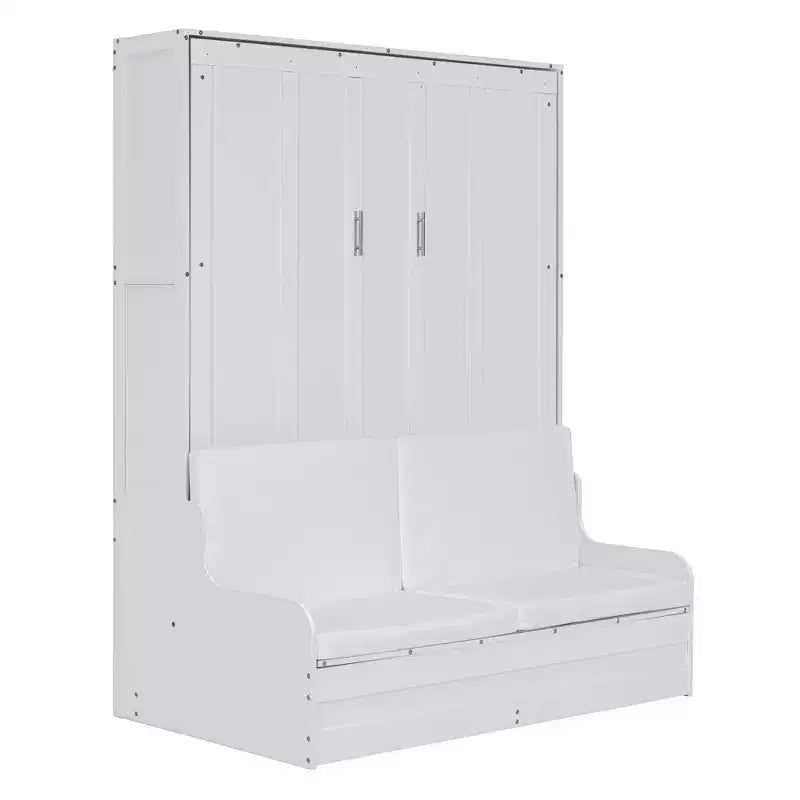 Queen Size Murphy Bed Wall Bed, Folds into Cabinet with Cushion, Easy-to-Use