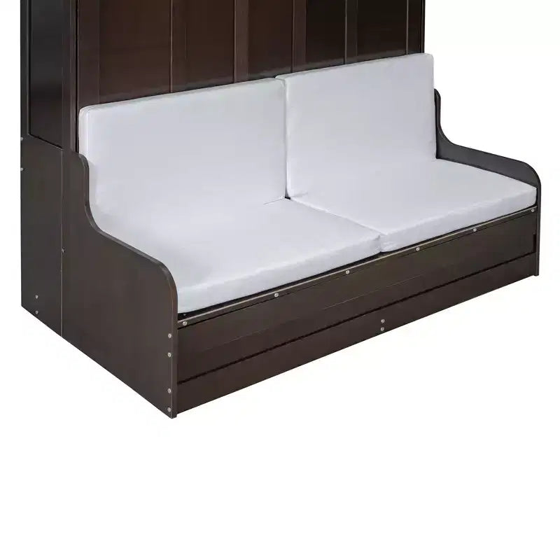 Queen Size Murphy Bed Wall Bed, Folds into Cabinet with Cushion, Easy-to-Use