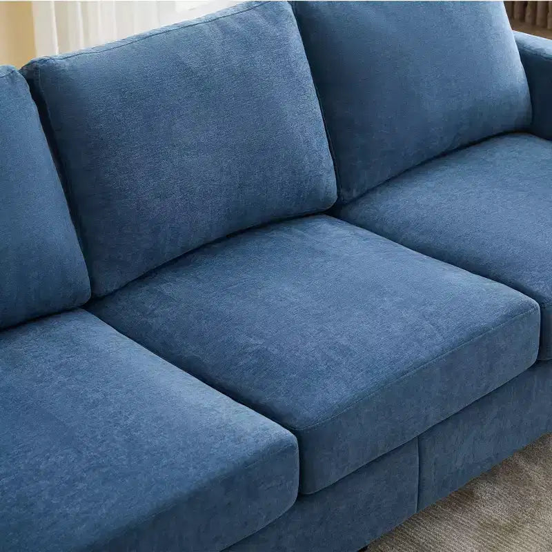 3-Seater Modern Fabric Sofa with Wooden Frame and Comfortable Cushions