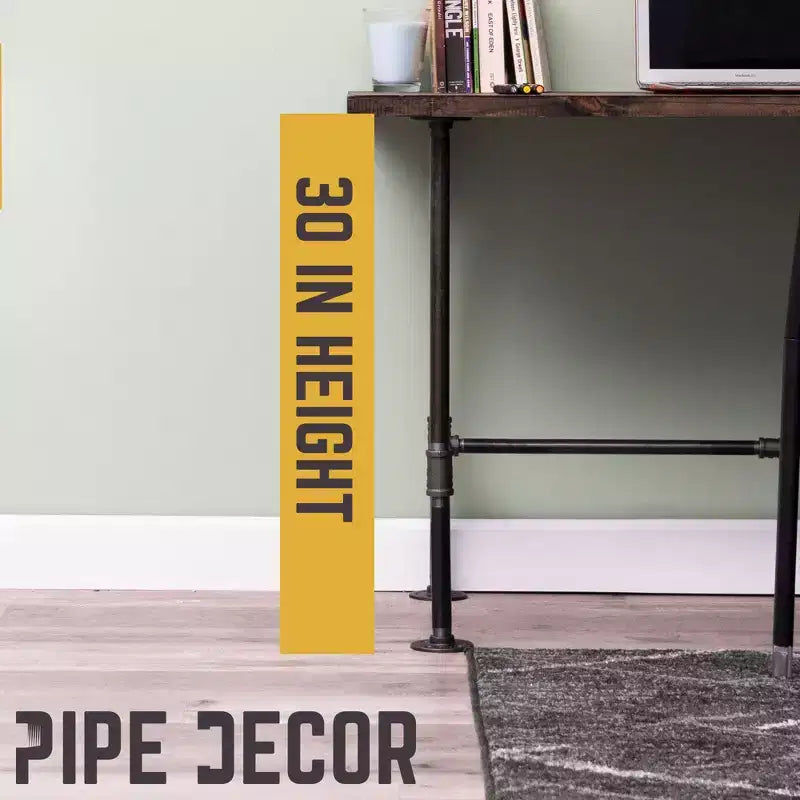 Industrial H-Frame Steel Pipe Desk