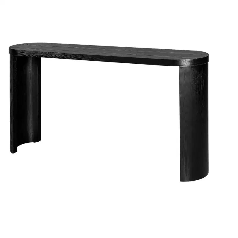 60-Inch Minimalist Entryway Console Table with Curved Legs and Thick Tabletop