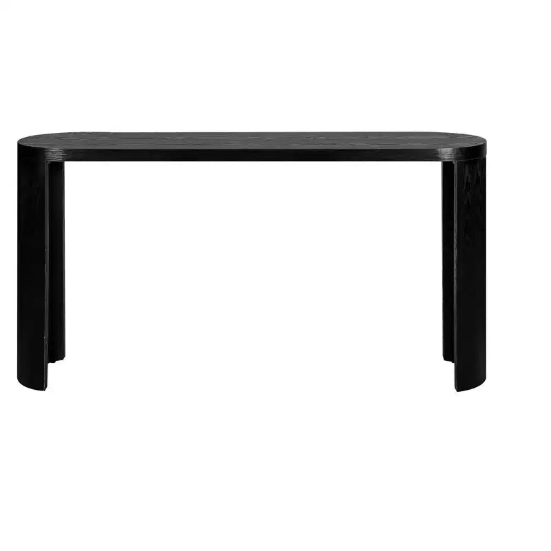 60-Inch Minimalist Entryway Console Table with Curved Legs and Thick Tabletop