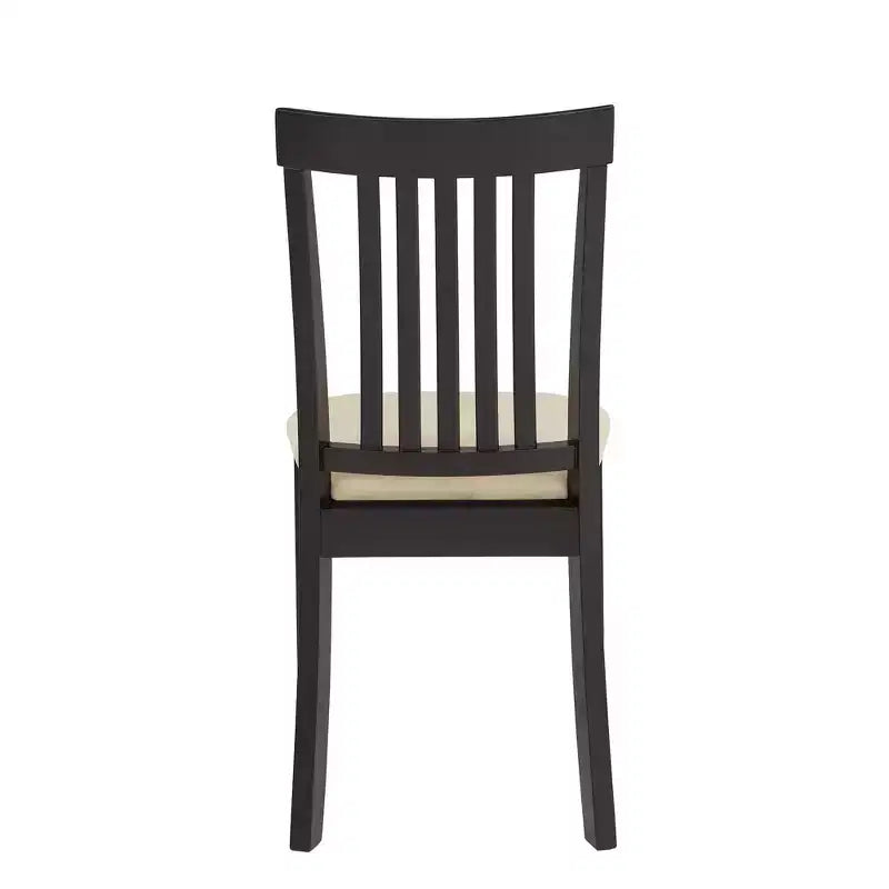 Kensington Black Wood Beige Microfiber Mission Back Dining Chairs (Set of 2) - Black/Beige - iNSPIREQ
