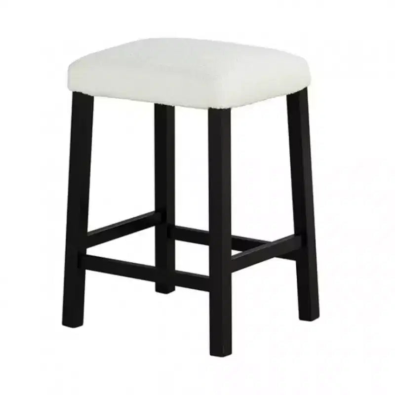 3-Piece High Gloss Dining Set with USB Charging Ports and Boucle Upholstered Stools