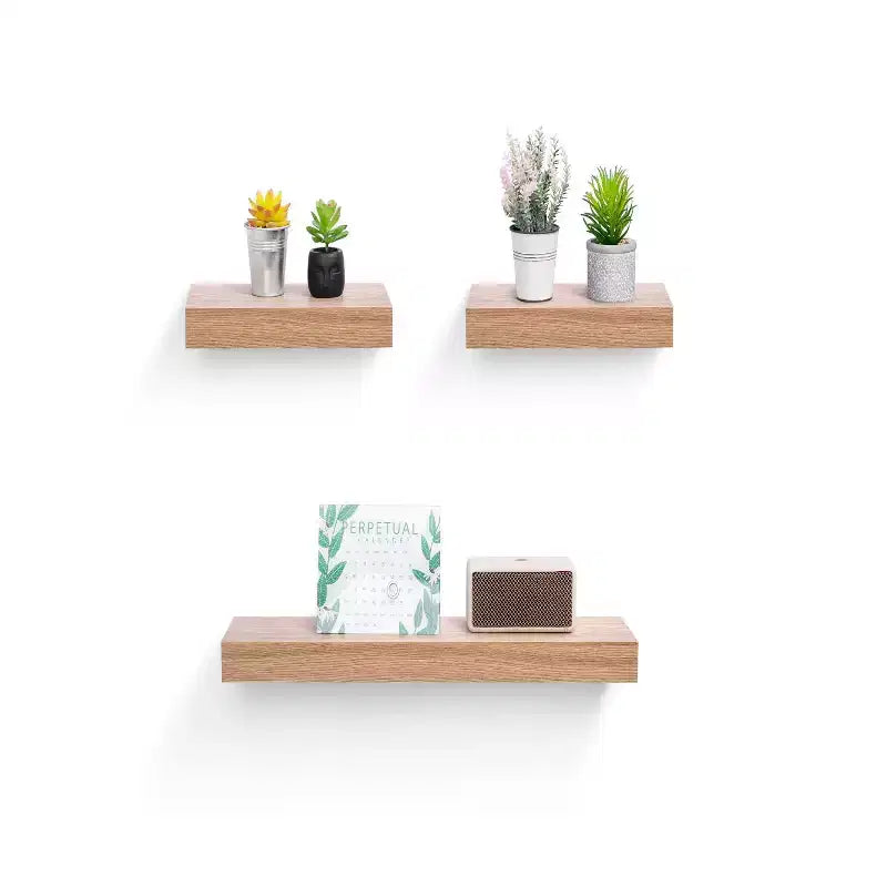 Floating Wall Shelves with Invisible Brackets, Wood Storage for Bathroom, Bedroom, Living Room, Kitchen