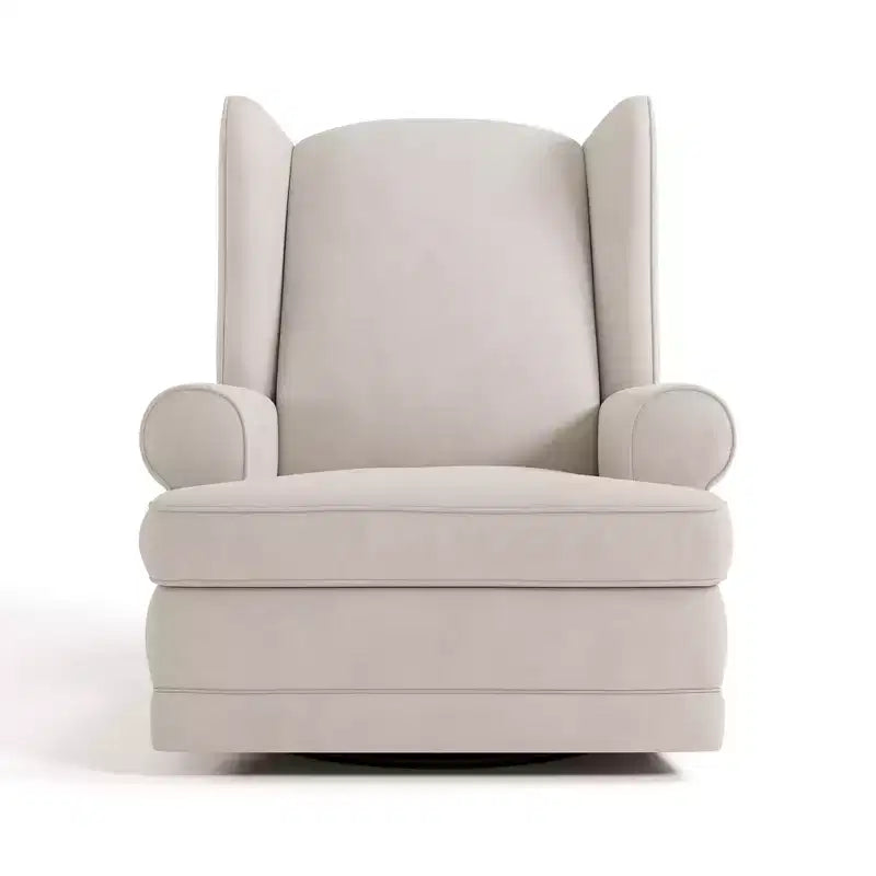 Wingback Upholstered Recliner Glider with USB Charging