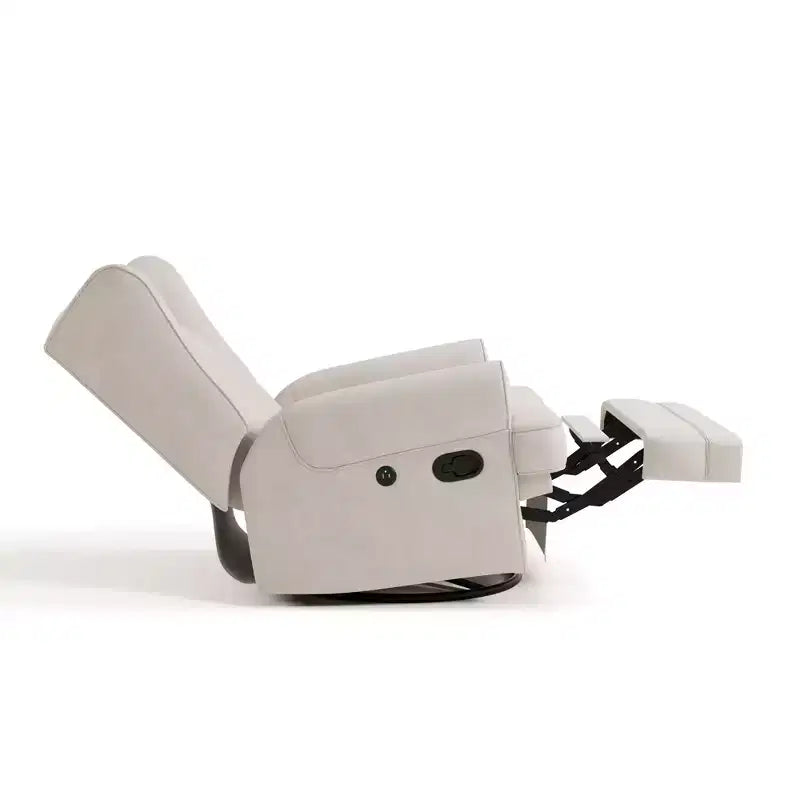 Wingback Upholstered Recliner Glider with USB Charging