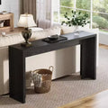 55-Inch Farmhouse Console Table with Storage, Black