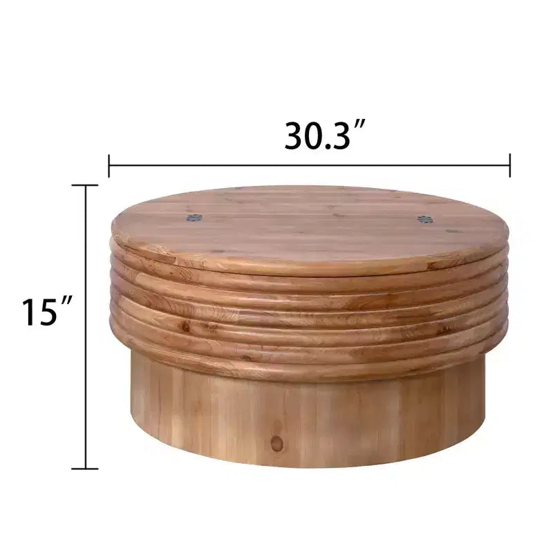 Round Lift-Top Coffee Table with Hidden Storage