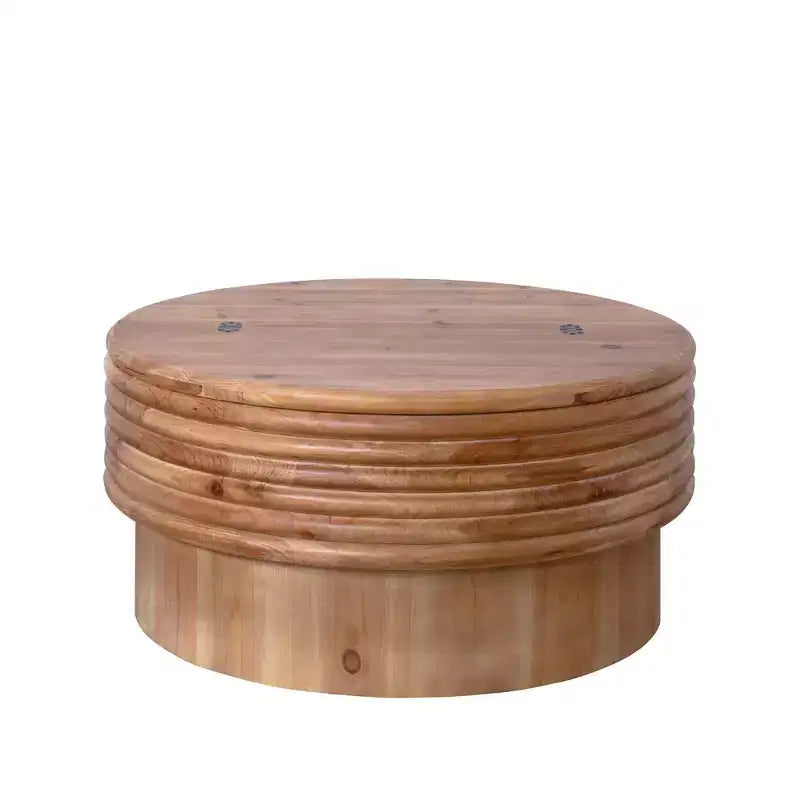 Round Lift-Top Coffee Table with Hidden Storage