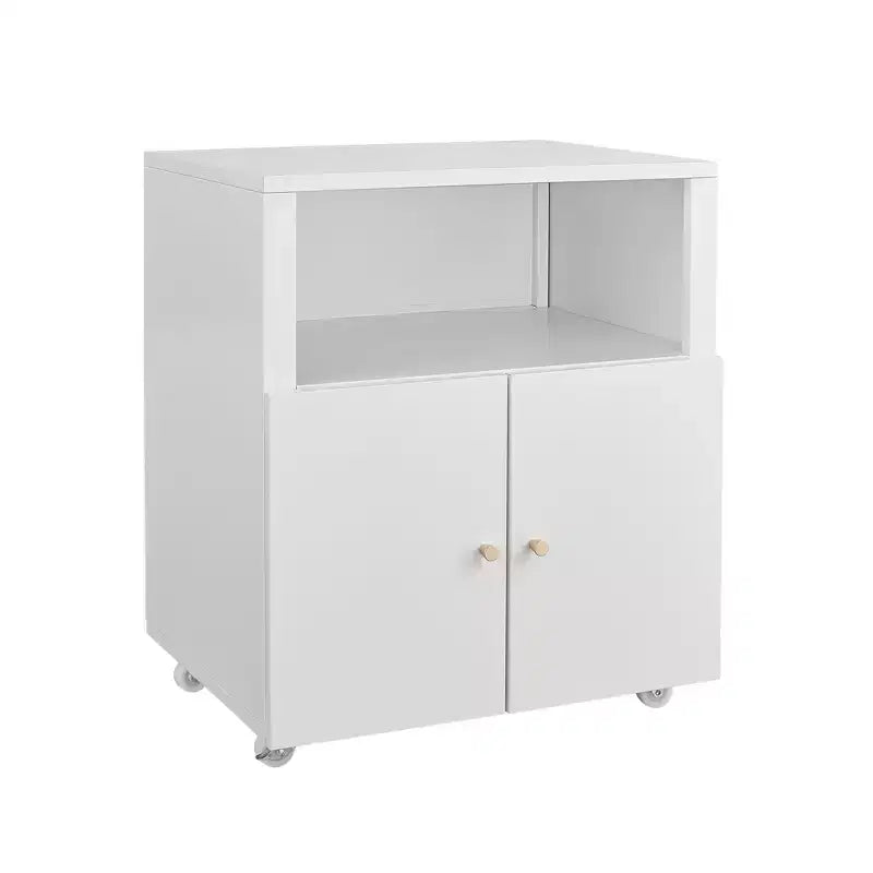 Heavy Duty Mobile Metal Printer Cabinet with 2 Doors & Storage Shelf, Under Desk Printer Stand, Rolling File Cabinet for Home Office,Garage, Workshop