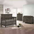Solid Wood Convertible Crib, Gray