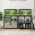 40-50 Gallon Aquarium Stand  Double-Tier Metal & Wood Storage, 660lbs Capacity, Adjustable Feet  Gray