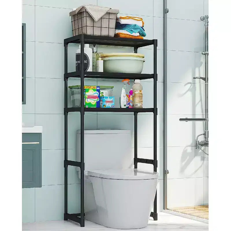 Space-Saving 3-Tier Over-The-Toilet Storage Cabinet, Freestanding Bathroom Organizer Rack, Easy Assembly, for Bathroom