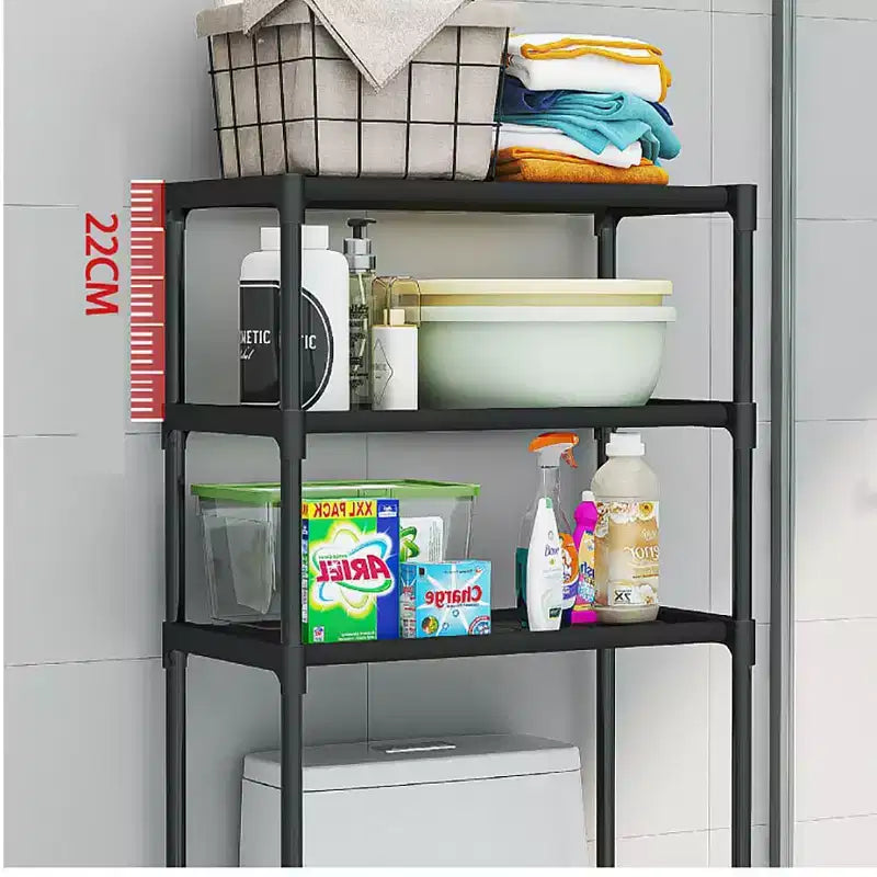 Space-Saving 3-Tier Over-The-Toilet Storage Cabinet, Freestanding Bathroom Organizer Rack, Easy Assembly, for Bathroom