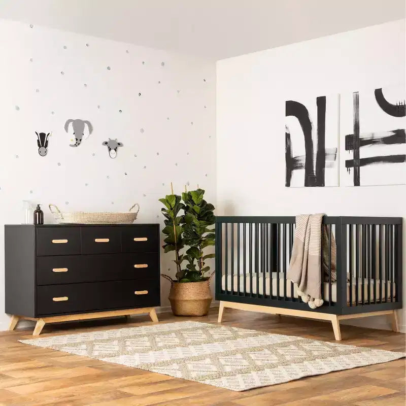 5-Drawer Nursery Dresser, Black