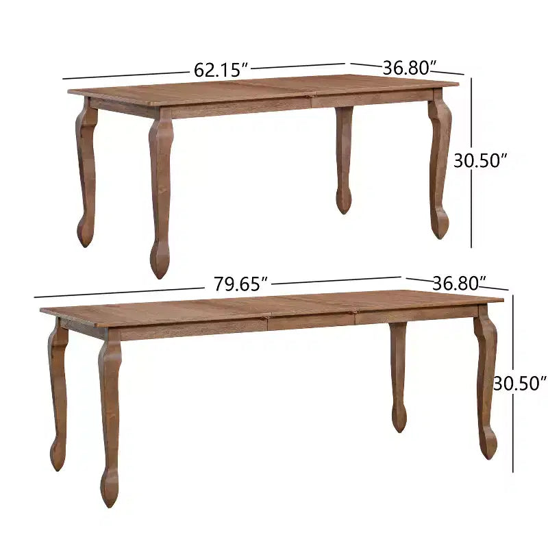 Christopher Knight Home Thaddea 7-Piece Farmhouse Expandable Rubberwood Dining Set with Rattan Fabric Upholstered Chairs
