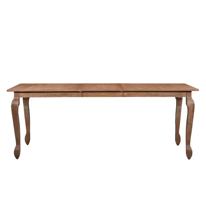 Christopher Knight Home Thaddea 7-Piece Farmhouse Expandable Rubberwood Dining Set with Rattan Fabric Upholstered Chairs