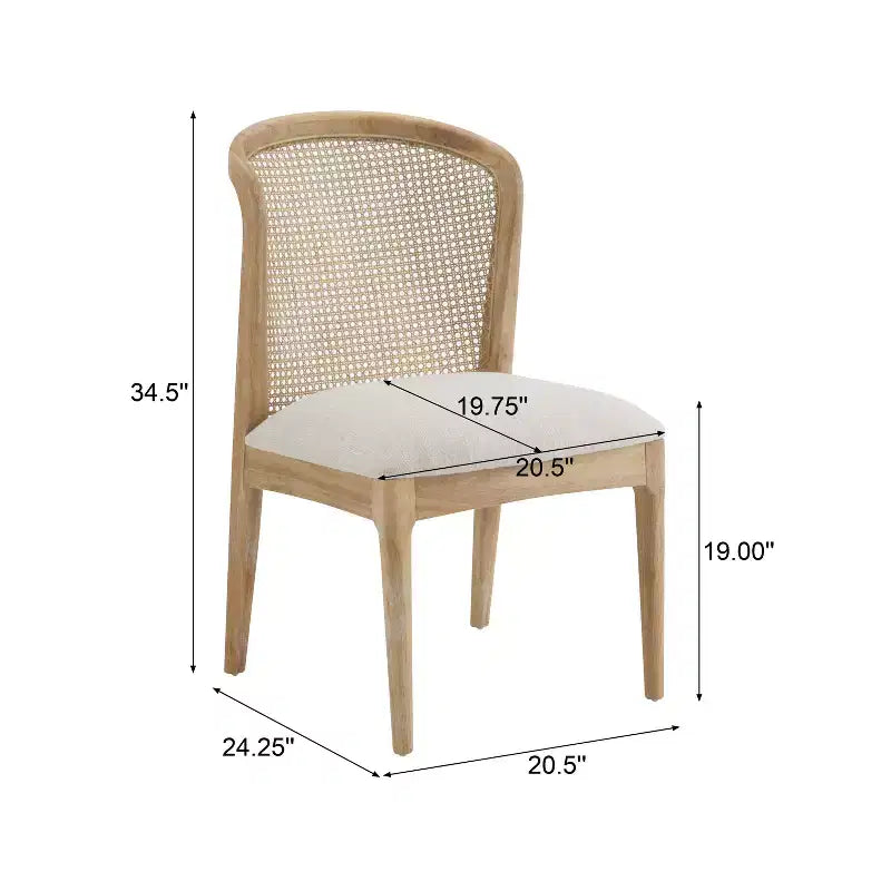 Christopher Knight Home Thaddea 7-Piece Farmhouse Expandable Rubberwood Dining Set with Rattan Fabric Upholstered Chairs