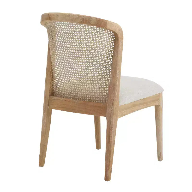 Christopher Knight Home Thaddea 7-Piece Farmhouse Expandable Rubberwood Dining Set with Rattan Fabric Upholstered Chairs