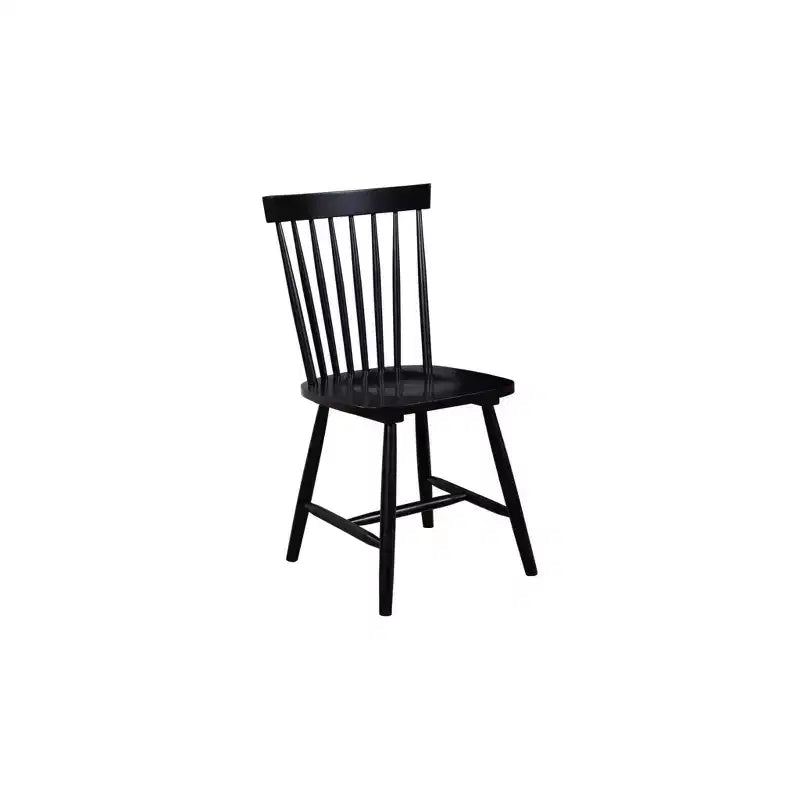 Windsor Dining Side Chairs, Set of 2, Black