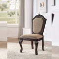 Classic Upholstered Dining Chair, Espresso Finish (Set of 2)