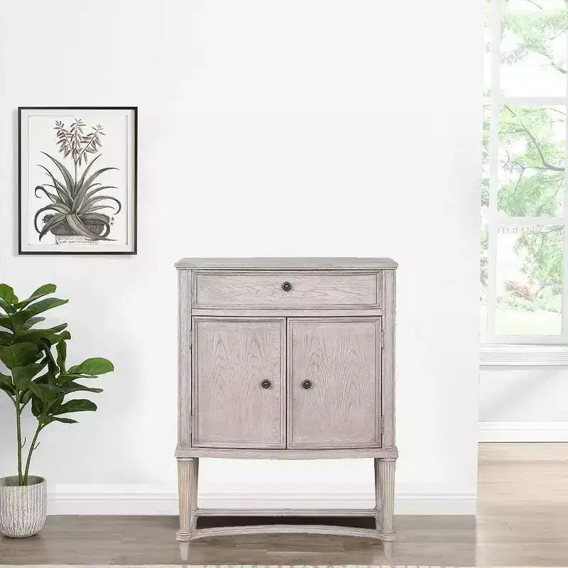 Vintage Antique Champagne Wine Cabinet with Tapered Legs