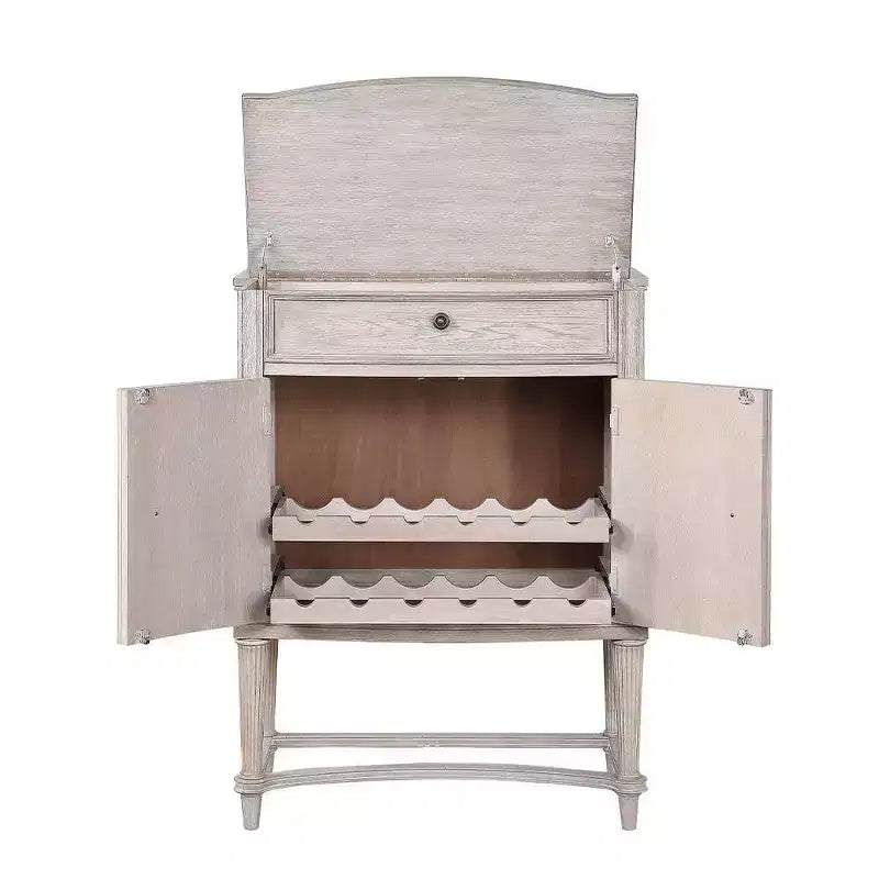 Vintage Antique Champagne Wine Cabinet with Tapered Legs