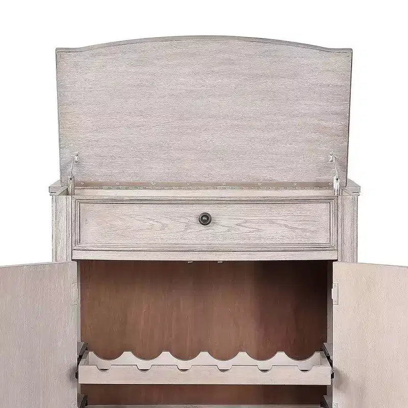 Vintage Antique Champagne Wine Cabinet with Tapered Legs