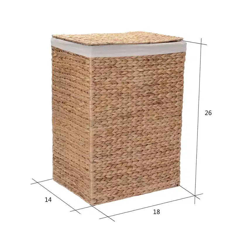 Handmade Wicker Laundry Hampers with Lids, Set of 2, Natural