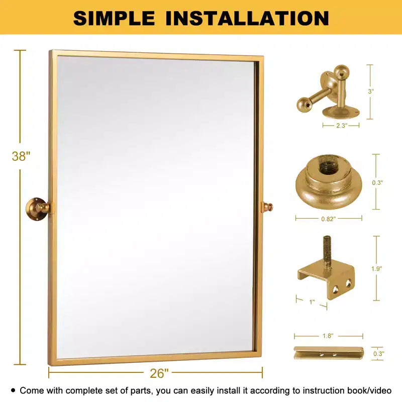 Metal Frame Pivot Bathroom Vanity Mirror