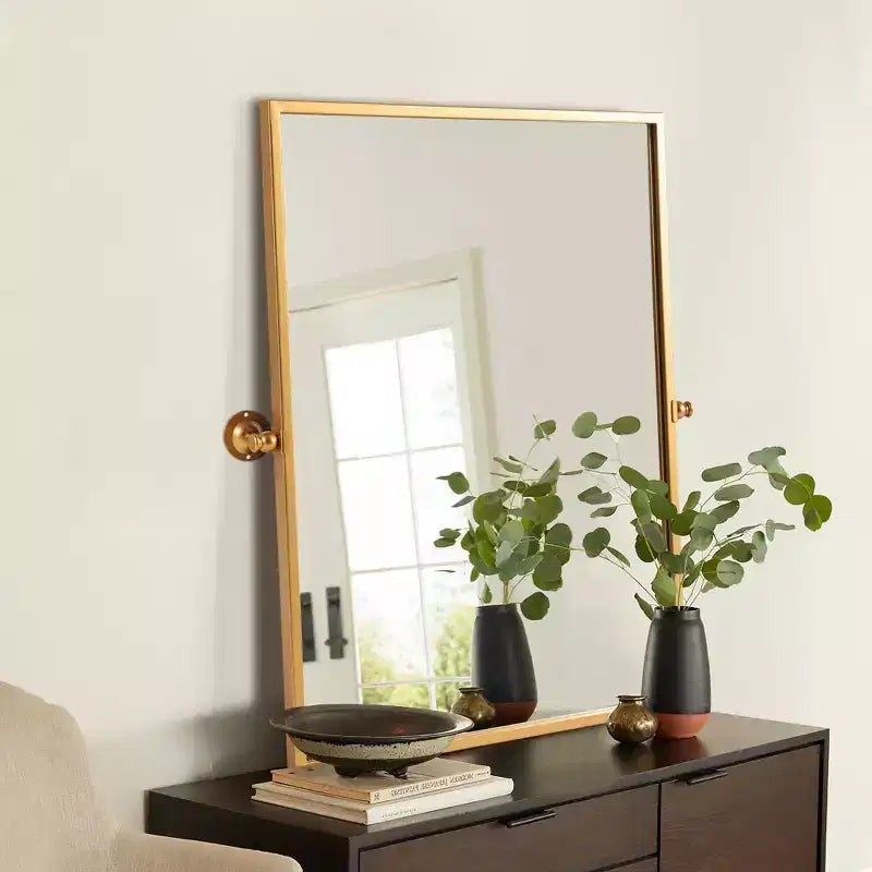 Metal Frame Pivot Bathroom Vanity Mirror