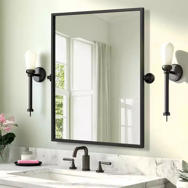 Metal Frame Pivot Bathroom Vanity Mirror