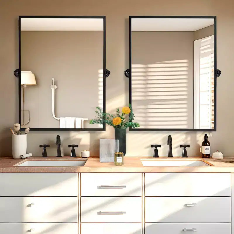 Metal Frame Pivot Bathroom Vanity Mirror