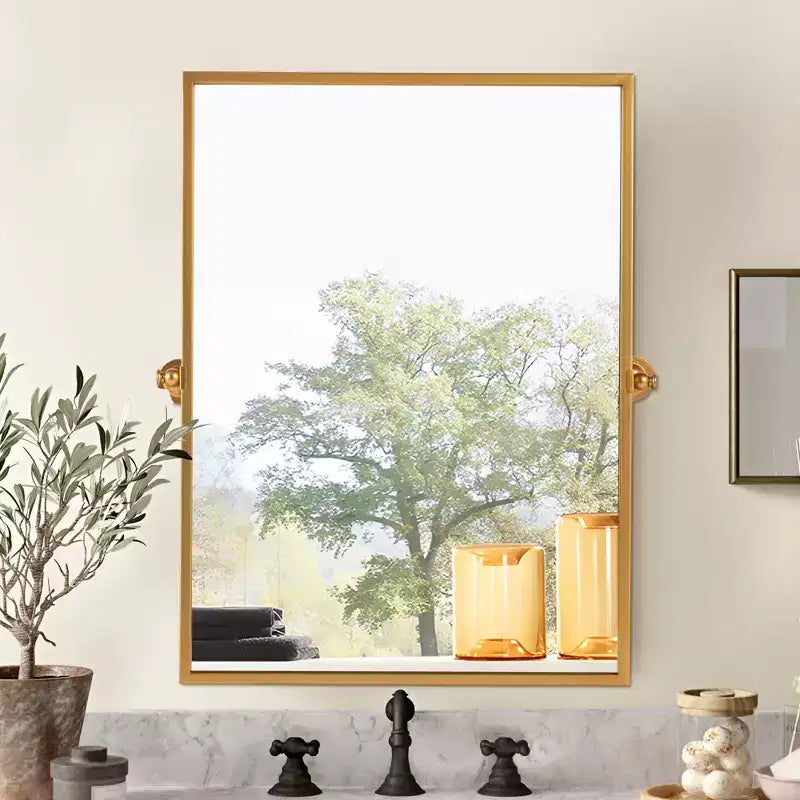 Metal Frame Pivot Bathroom Vanity Mirror
