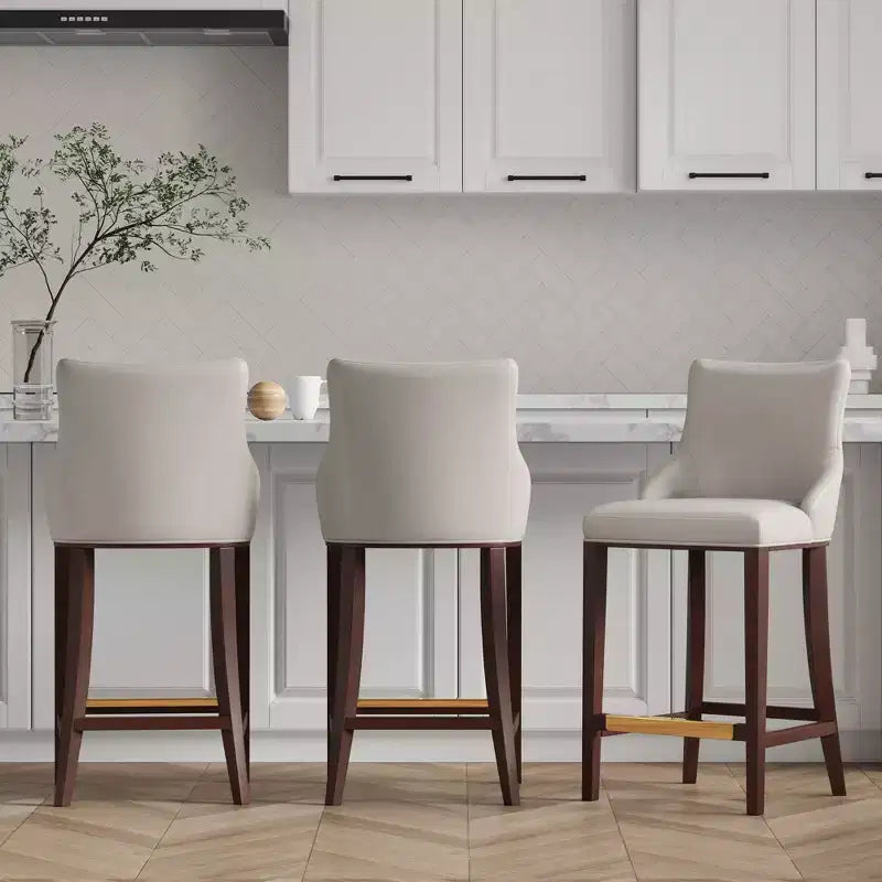 Manhattan Comfort Set of 3 Shubert Modern Leatherette Upholstered Barstools