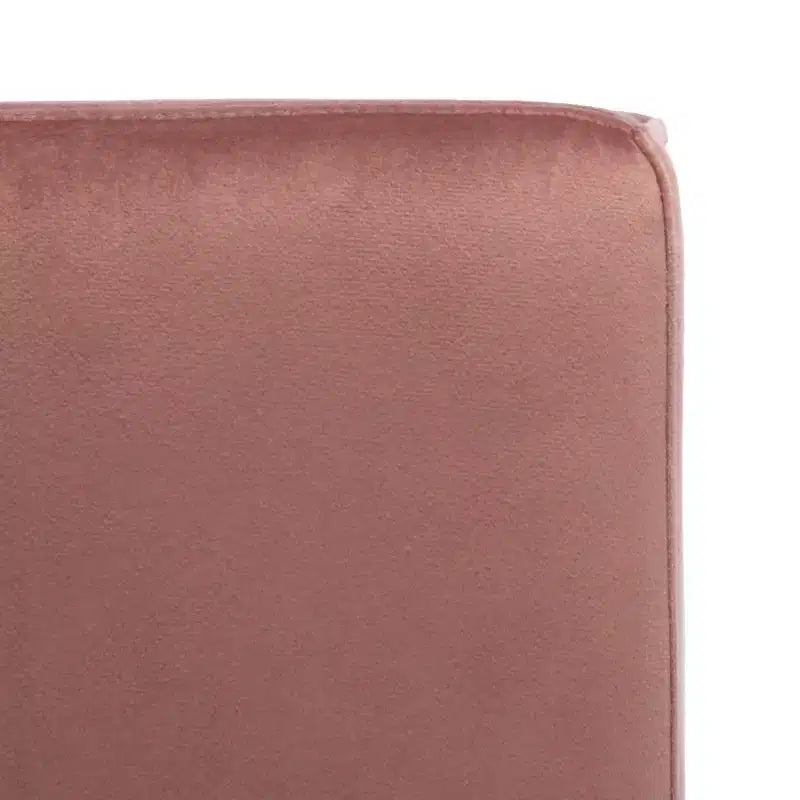Velvet Accent Chair, Dusty Rose and Black, Armless