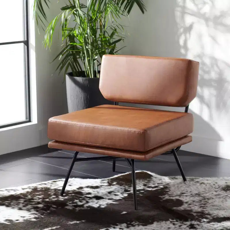 Velvet Accent Chair, Dusty Rose and Black, Armless