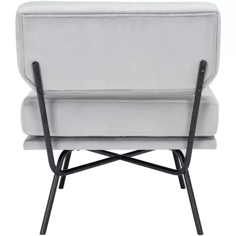Velvet Accent Chair, Dusty Rose and Black, Armless