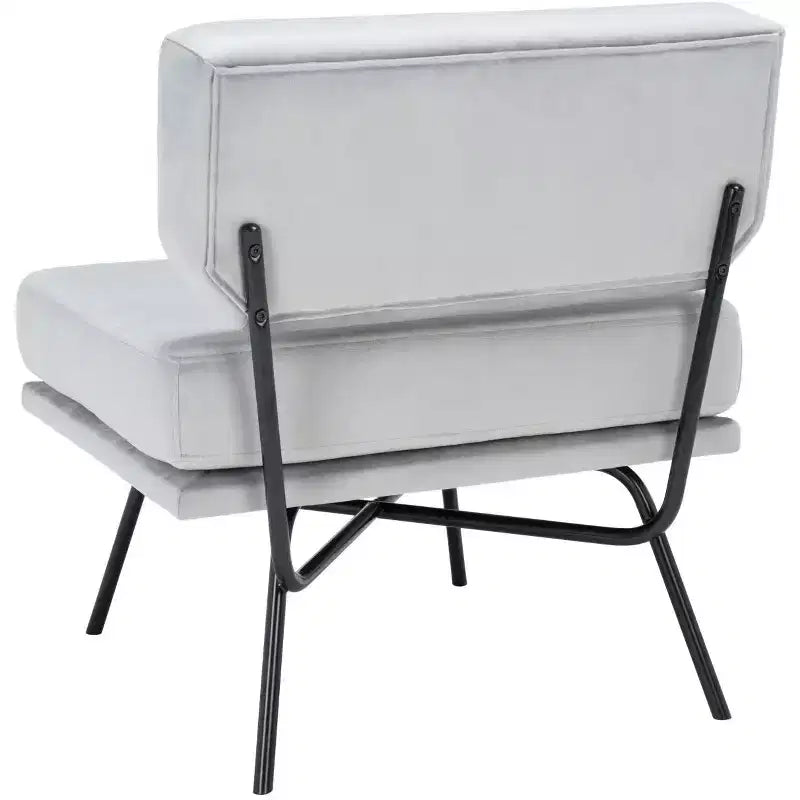 Velvet Accent Chair, Dusty Rose and Black, Armless