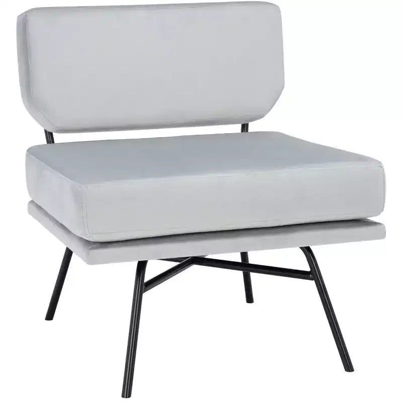 Velvet Accent Chair, Dusty Rose and Black, Armless