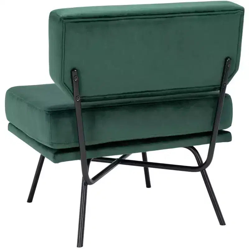 Velvet Accent Chair, Dusty Rose and Black, Armless