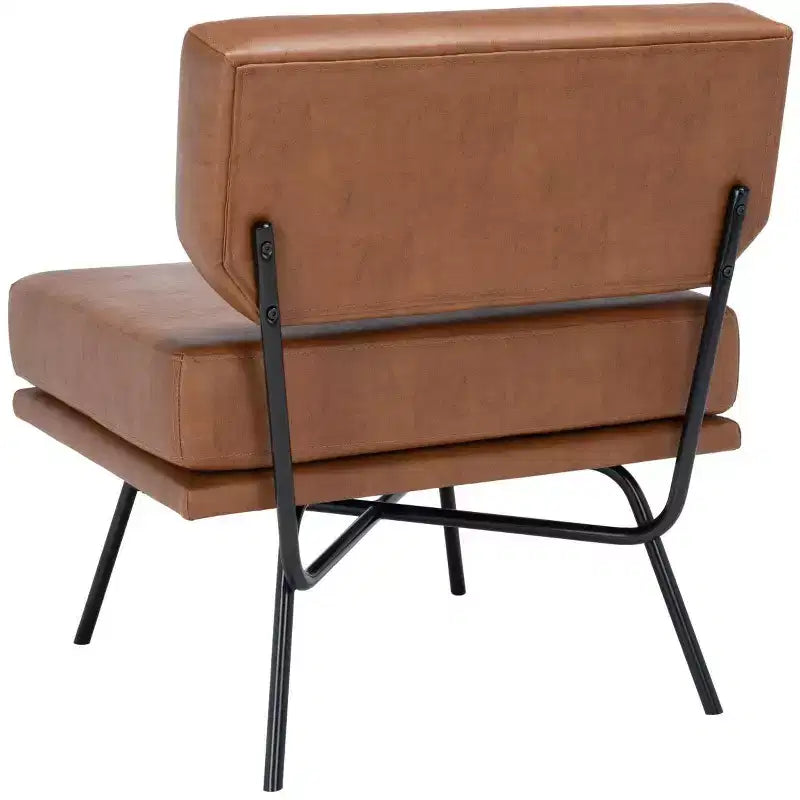 Velvet Accent Chair, Dusty Rose and Black, Armless