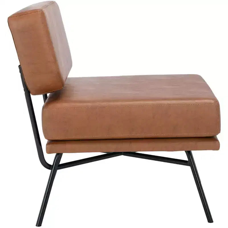 Velvet Accent Chair, Dusty Rose and Black, Armless
