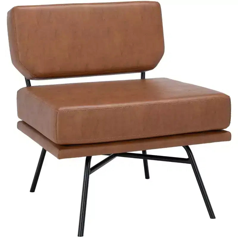 Velvet Accent Chair, Dusty Rose and Black, Armless