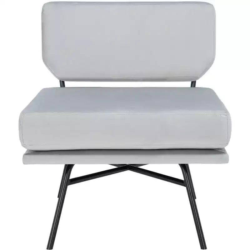 Velvet Accent Chair, Dusty Rose and Black, Armless